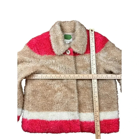 Anthropologie Sherpa pink/tan teddy jacket XS - Picture 8 of 15